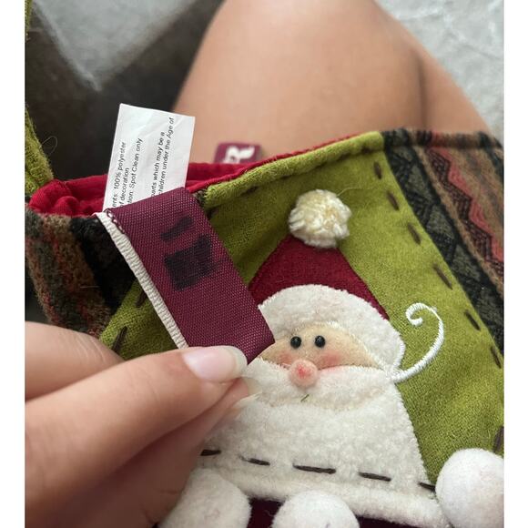 Lot of 2 VTG ITR Stockings Large Felt Santa Snowman Christmas Holiday Reindeer - Picture 9 of 11